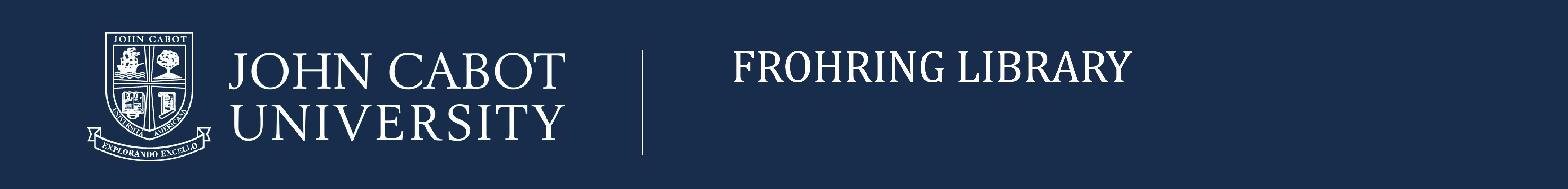 John Cabot University - Frohring Library: FAQ banner
